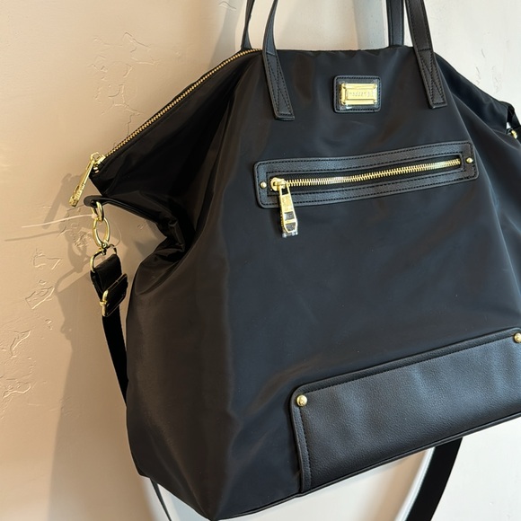 Madden Girl Black Overnight Tote Bag Crossbody XL - Picture 6 of 8